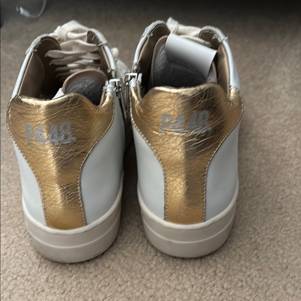 Golden White Sneakers - Picture 2 of 4